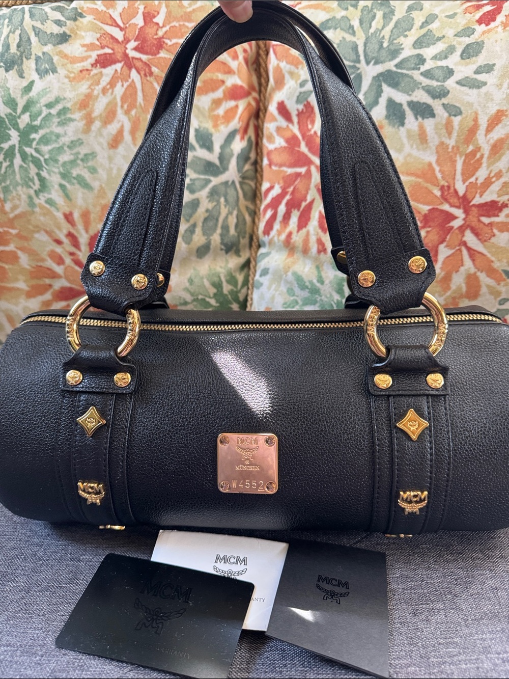 MCM Black Leather Papillon handbag
